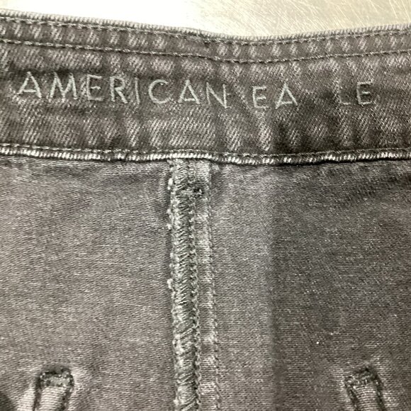 American Eagle Outfitters Black Button‑Front A‑Line Denim Mini Skirt - Picture 5 of 5